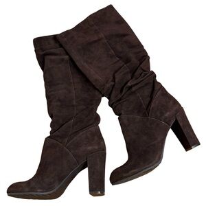 NINE WEST Genuine Suede Leather Slouchy High Heel Slouch Boot 8